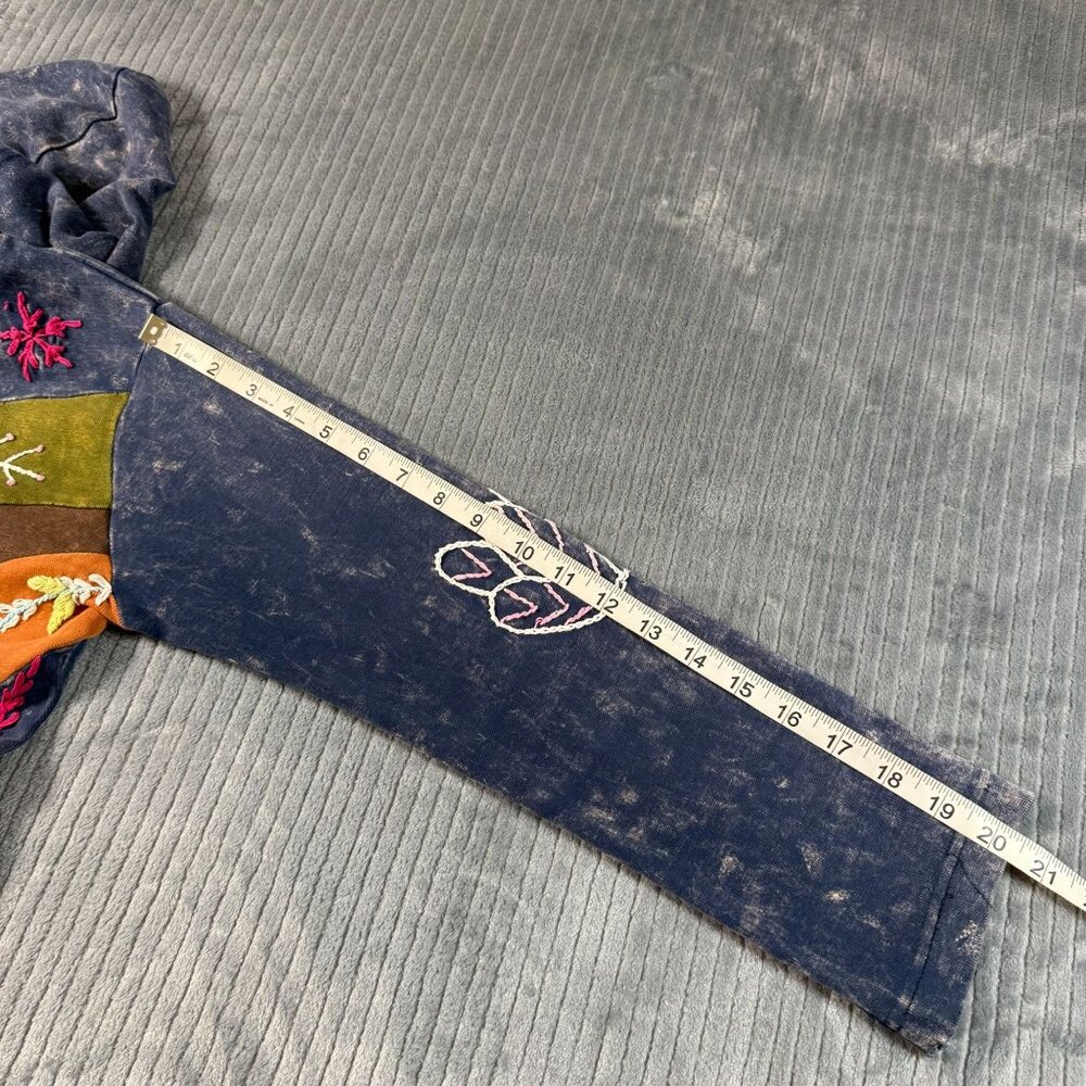 Rising International Rainbow Patchwork Hoodie Ful… - image 5